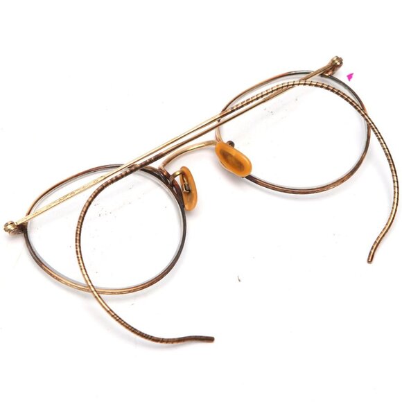Antique 12k Gold Filled Artcraft Nokorod Eyeglasses RX Glasses Spectacles 1930s - Picture 4 of 16